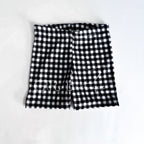 Little Girl’s Black & White Gingham Ruffle Top and Biker Short Set