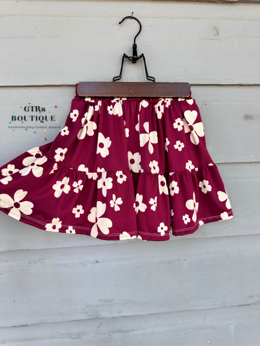toddler floral skirt and fluttler sleeve top set