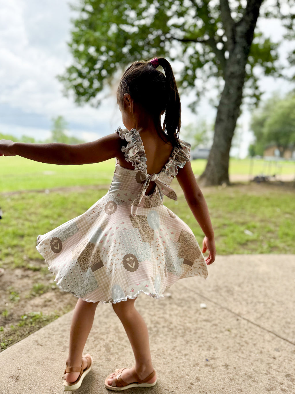 Girls Boho Floral Set, Malibu top and Biker Shorts