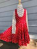 Polka dot dress & Santa mock neck size 6