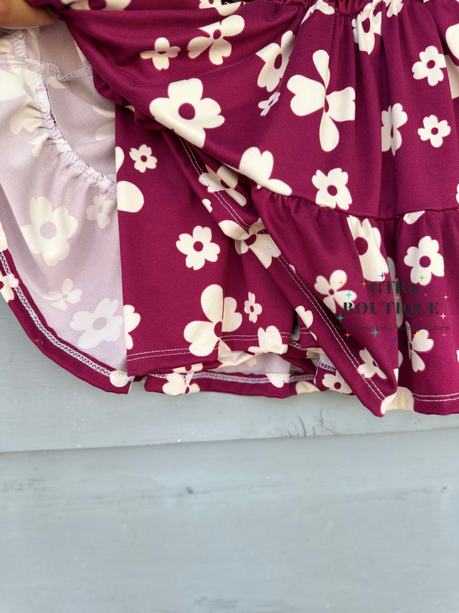 toddler floral skirt and fluttler sleeve top set