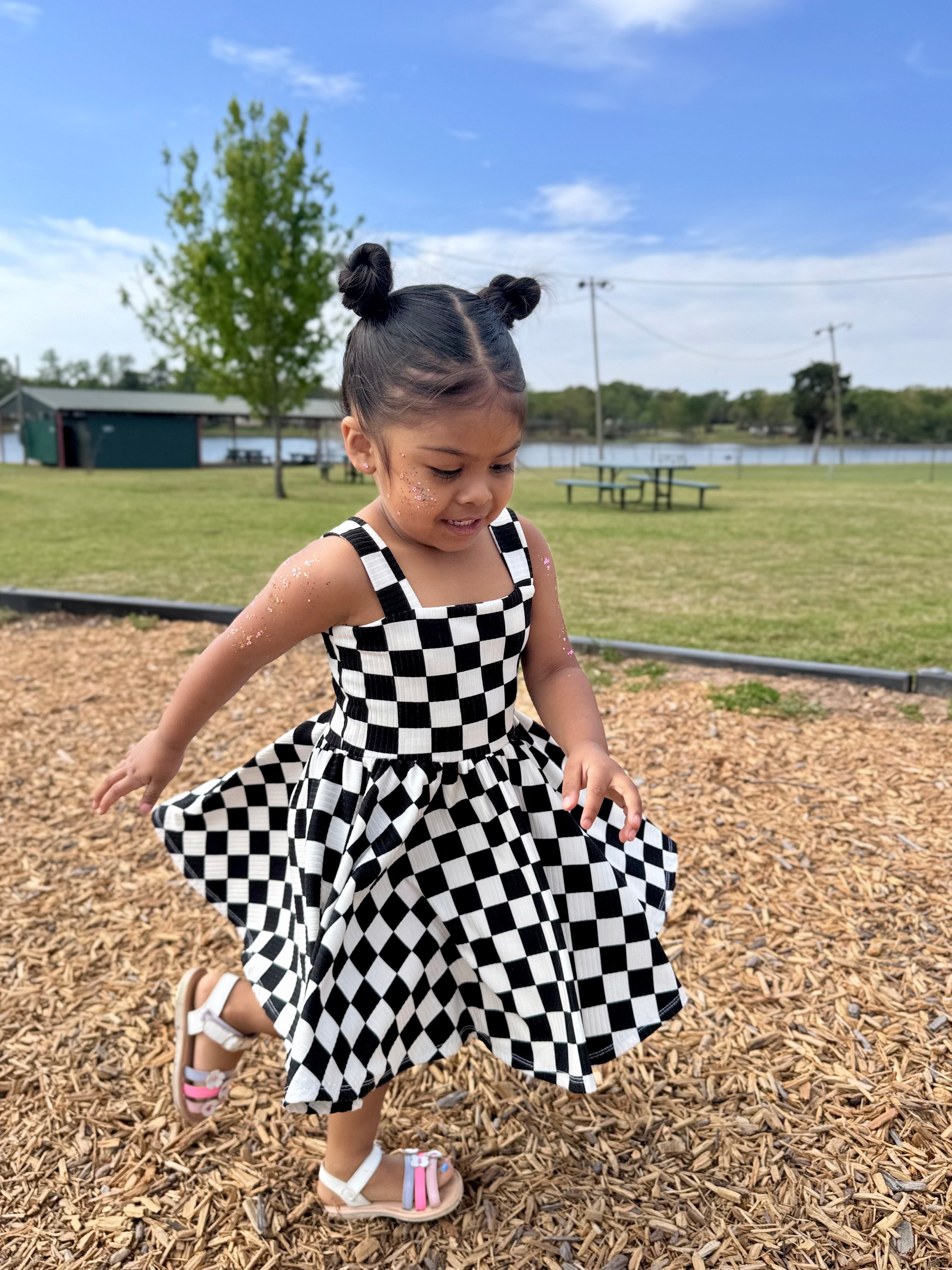 Girls girls checkered dress