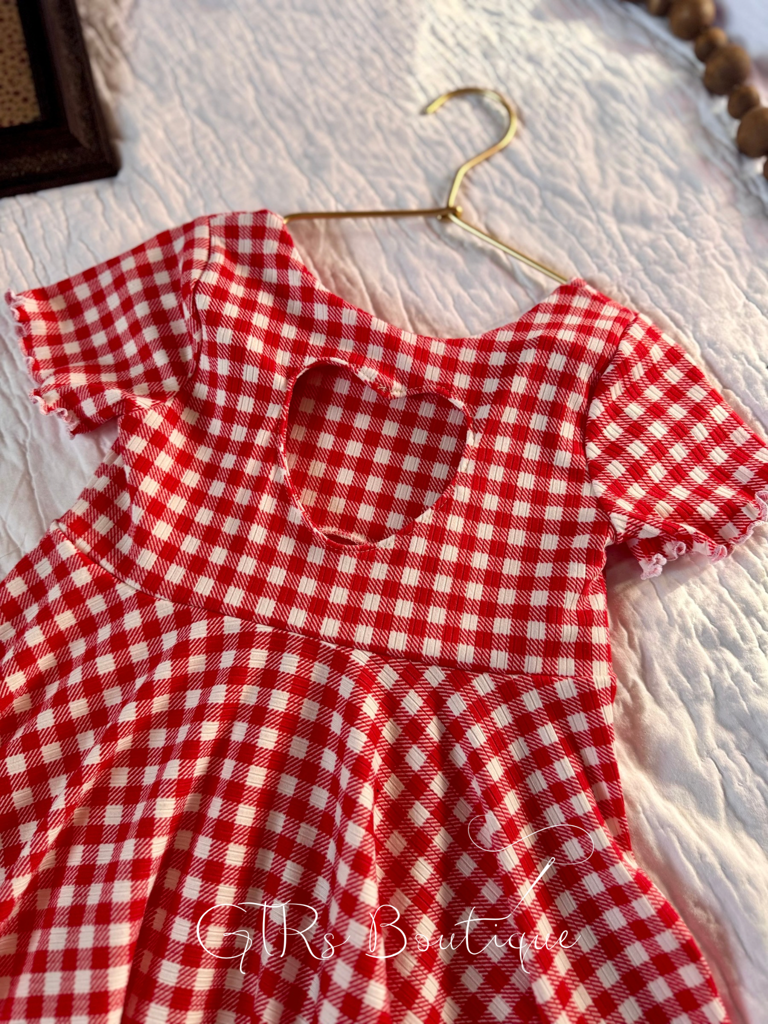 Girls red gingham dress 4t