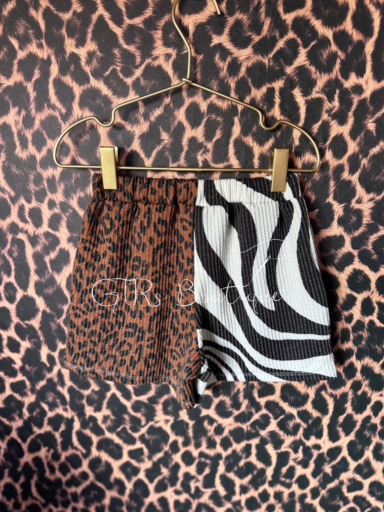 Animal print shorts for girls sizes 0/3m up to 5/6 year olds 