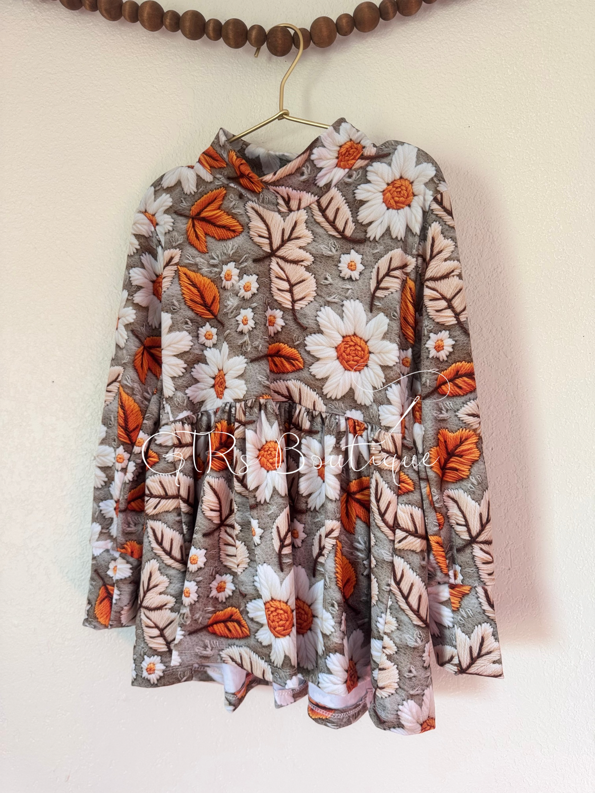 Kids Fall floral mock neck top size 7