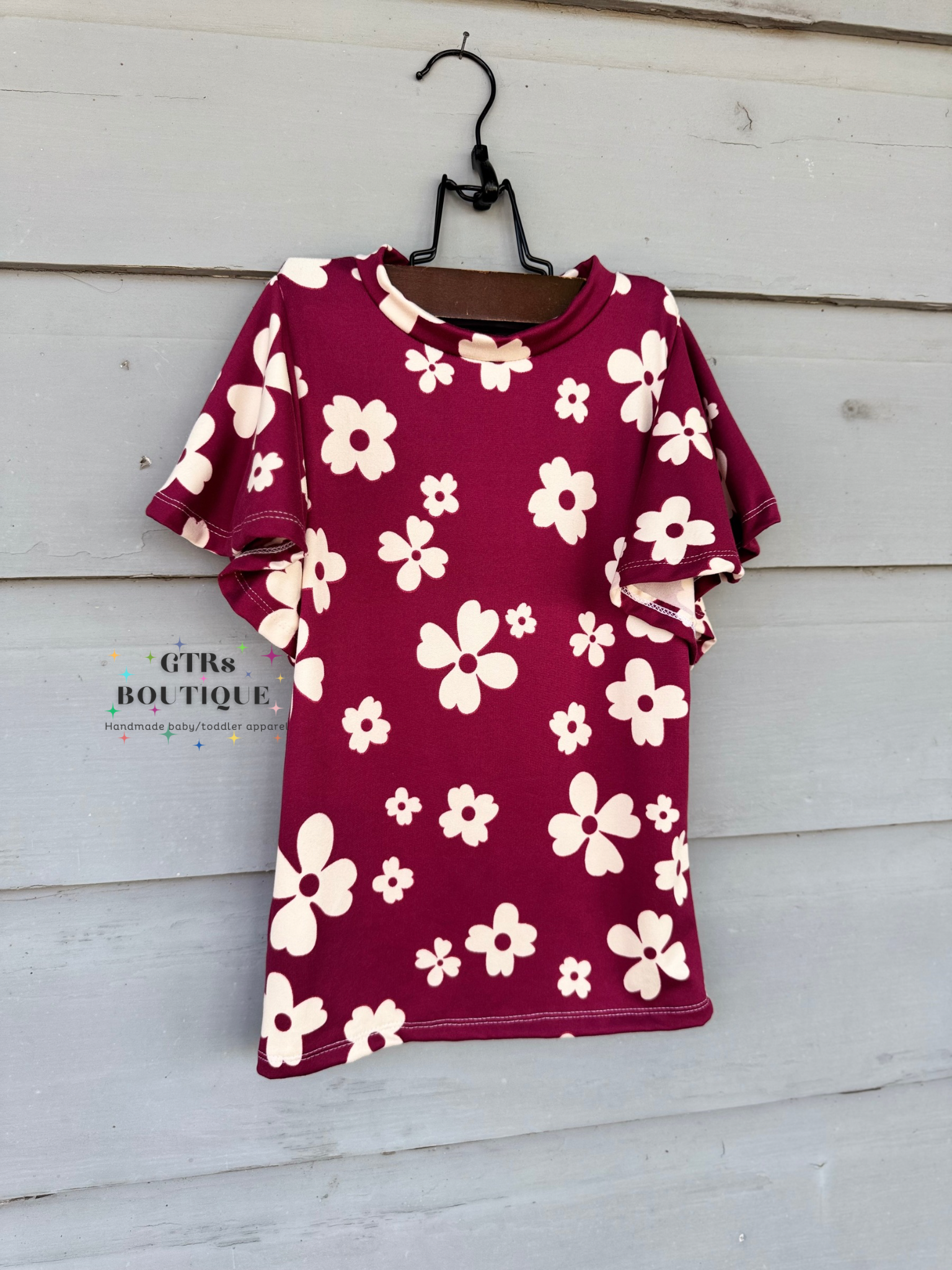 toddler floral skirt and fluttler sleeve top set