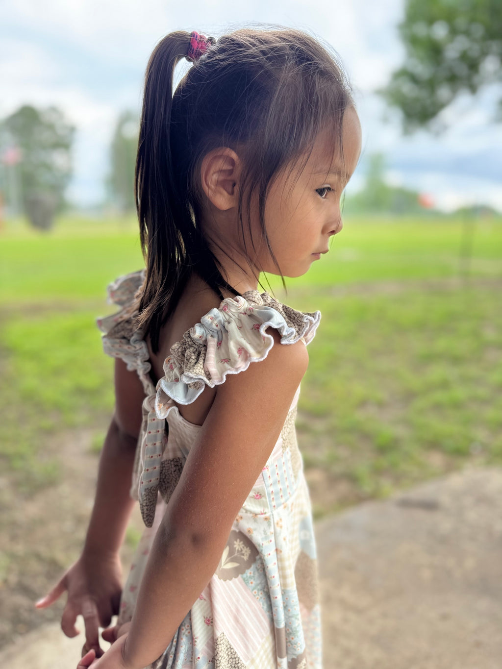 Girls Boho Floral Set, Malibu top and Biker Shorts