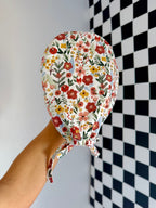Satin lined floral scrub cap