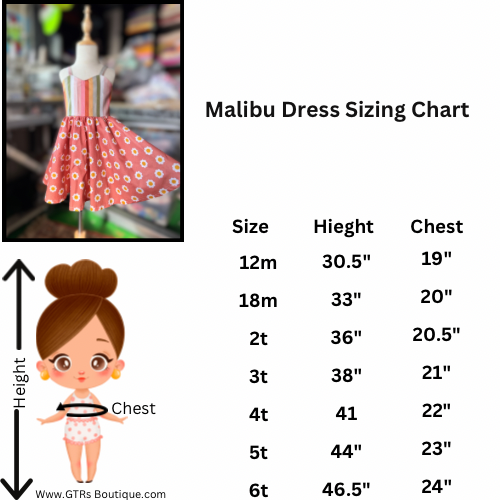 Girls Floral Twirl Dress (Malibu Dress)