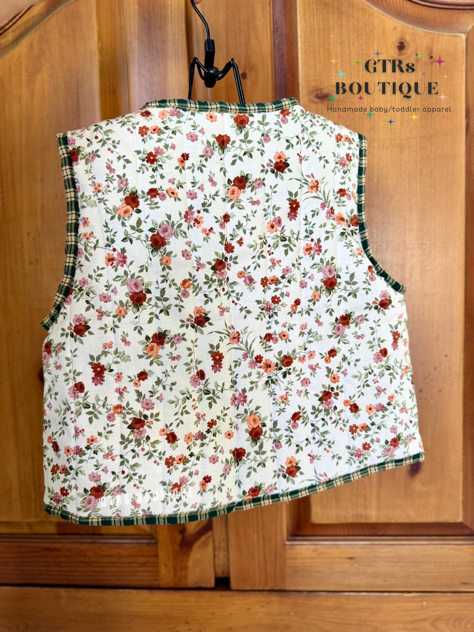 Quilted baby vest cottagecore floral