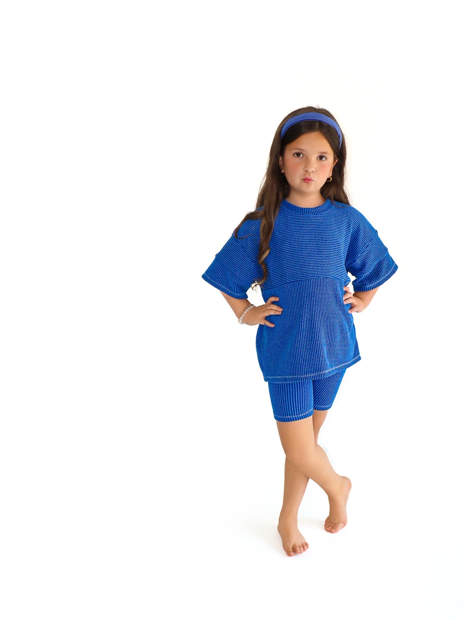 Kids Royal Blue Oversized Block Tee