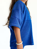 Kids Royal Blue Oversized Block Tee