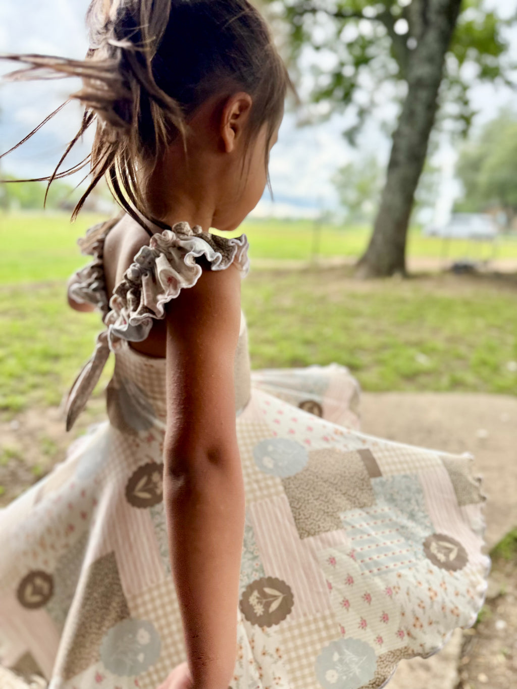 Girls Boho Floral Set, Malibu top and Biker Shorts