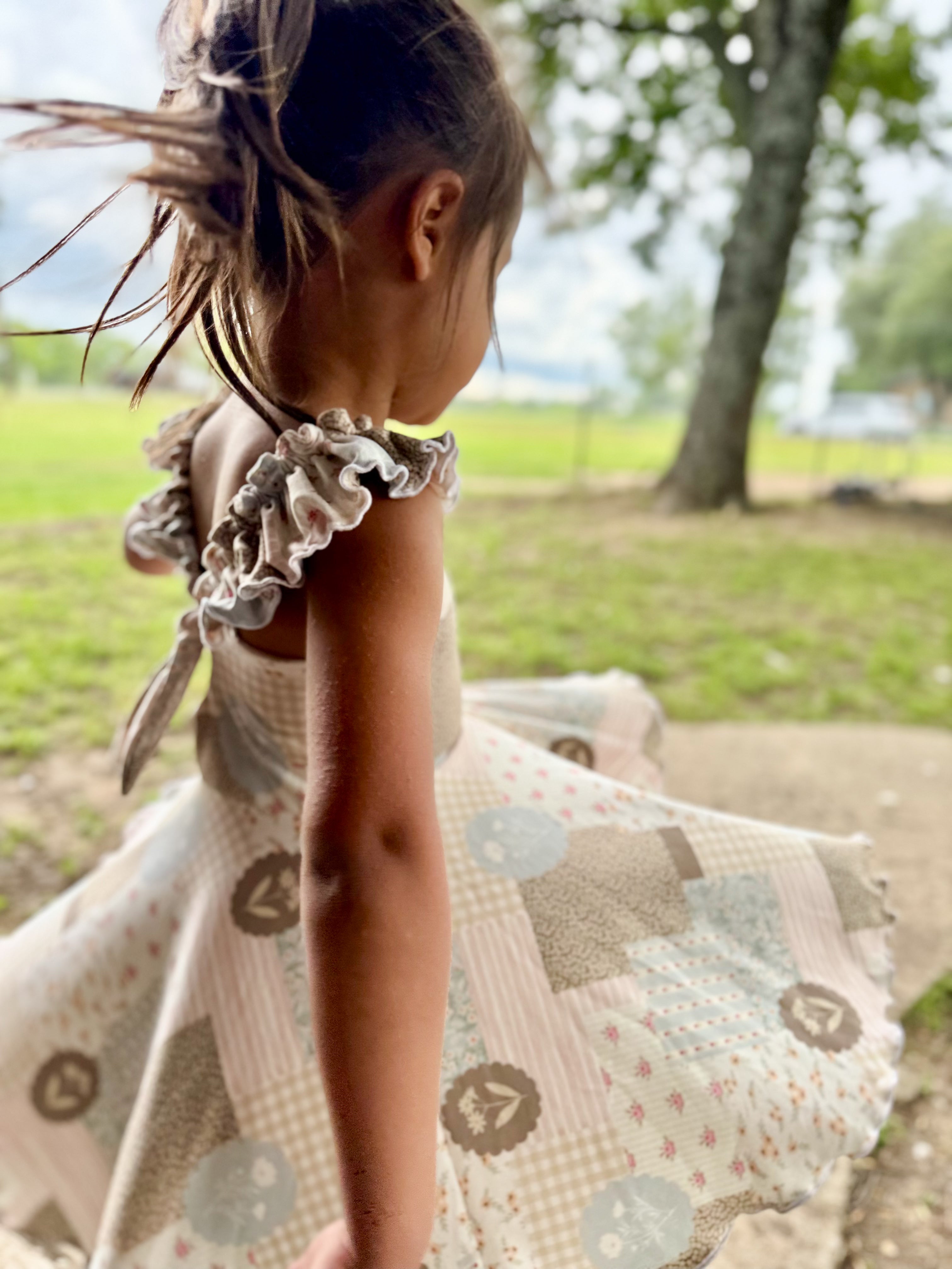 Girls Boho Floral Set, Malibu top and Biker Shorts