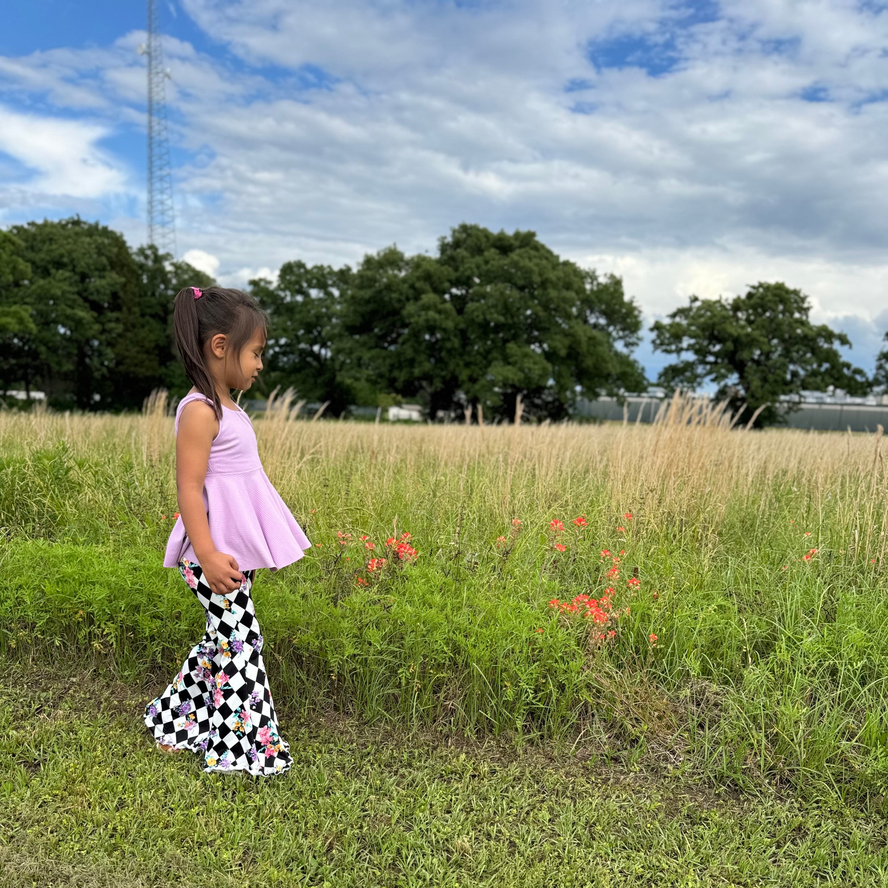 Sleeveless Peplum Top & Flares