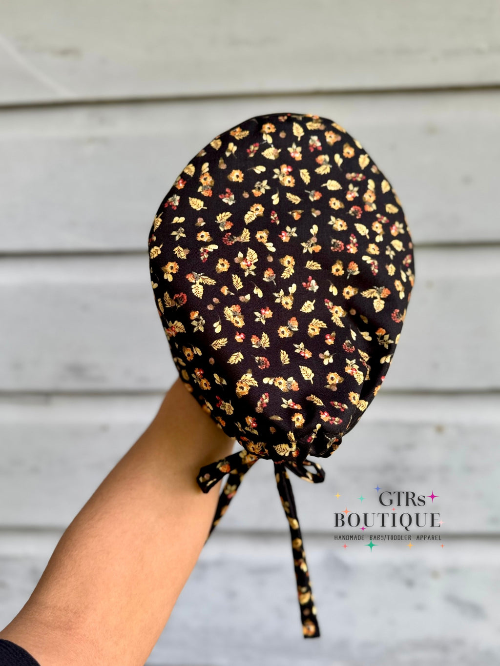 Fall Tiny Flowers Scrub Cap