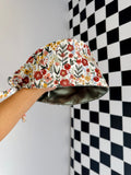 Satin lined floral scrub cap