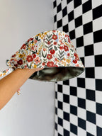 Satin lined floral scrub cap