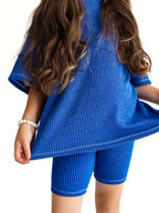 Kids Royal Blue Oversized Block Tee