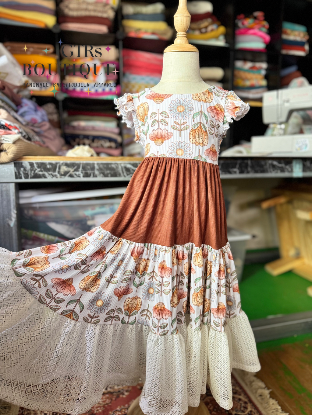 Kids Tiered Dress  Flowers