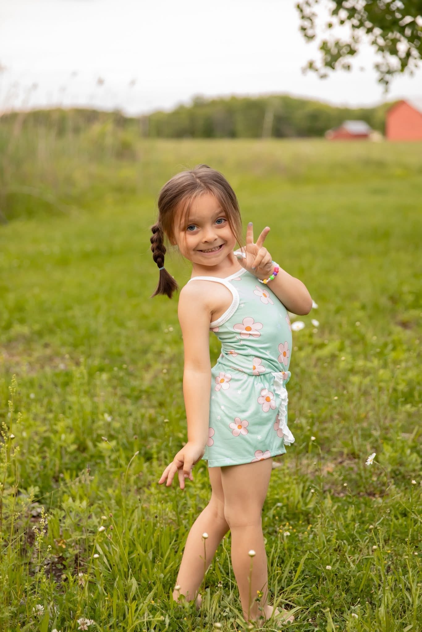 Kids Cami set daisies and stars