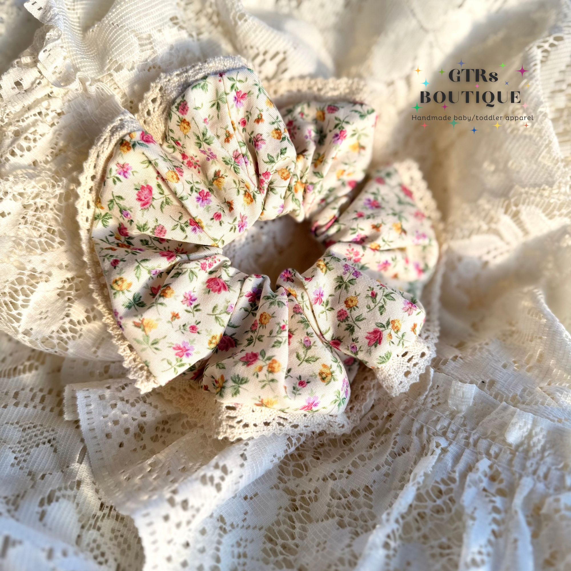 Lace Floral Scrunchie