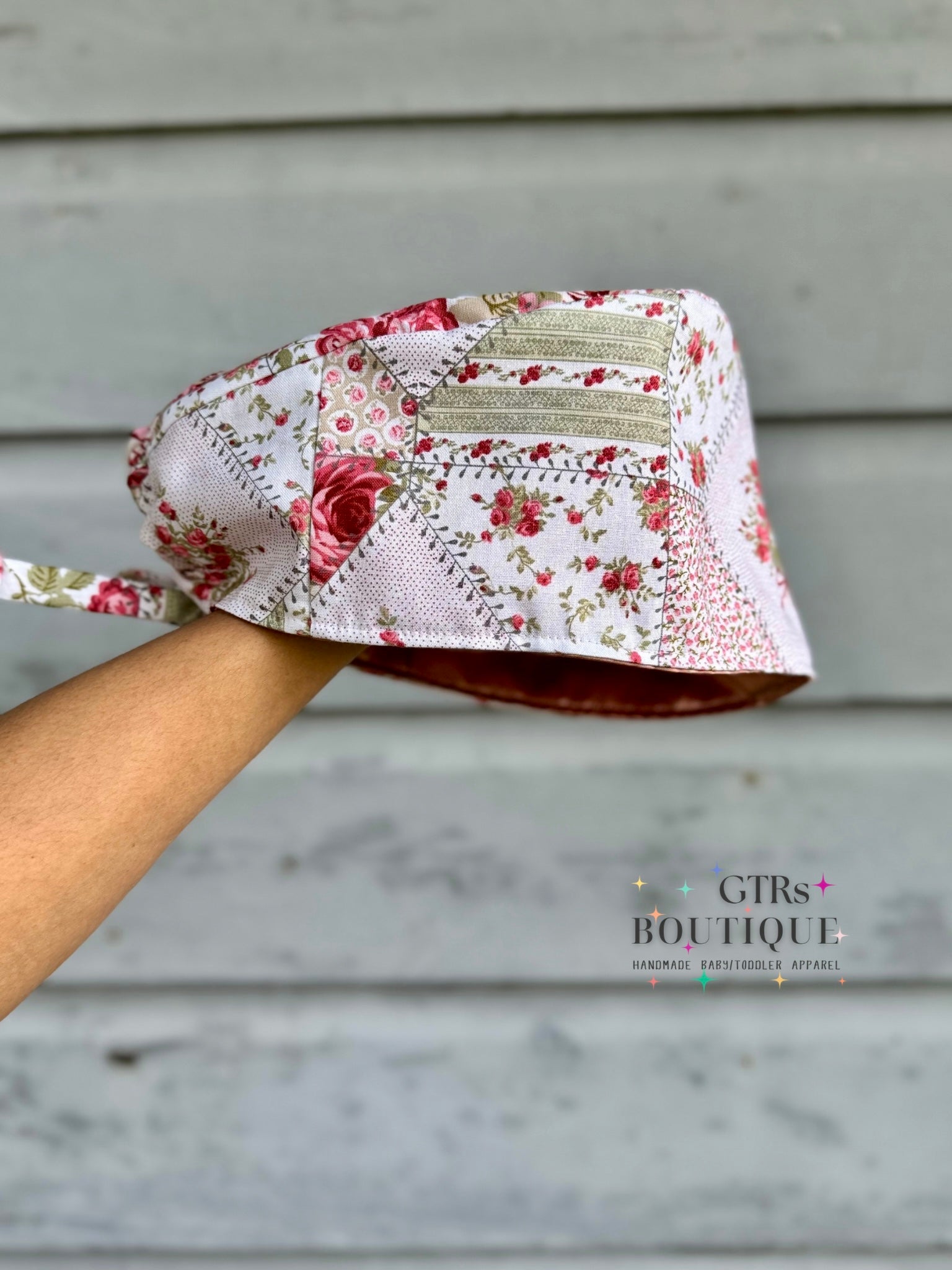 Patchwork Roses Scrub Cap