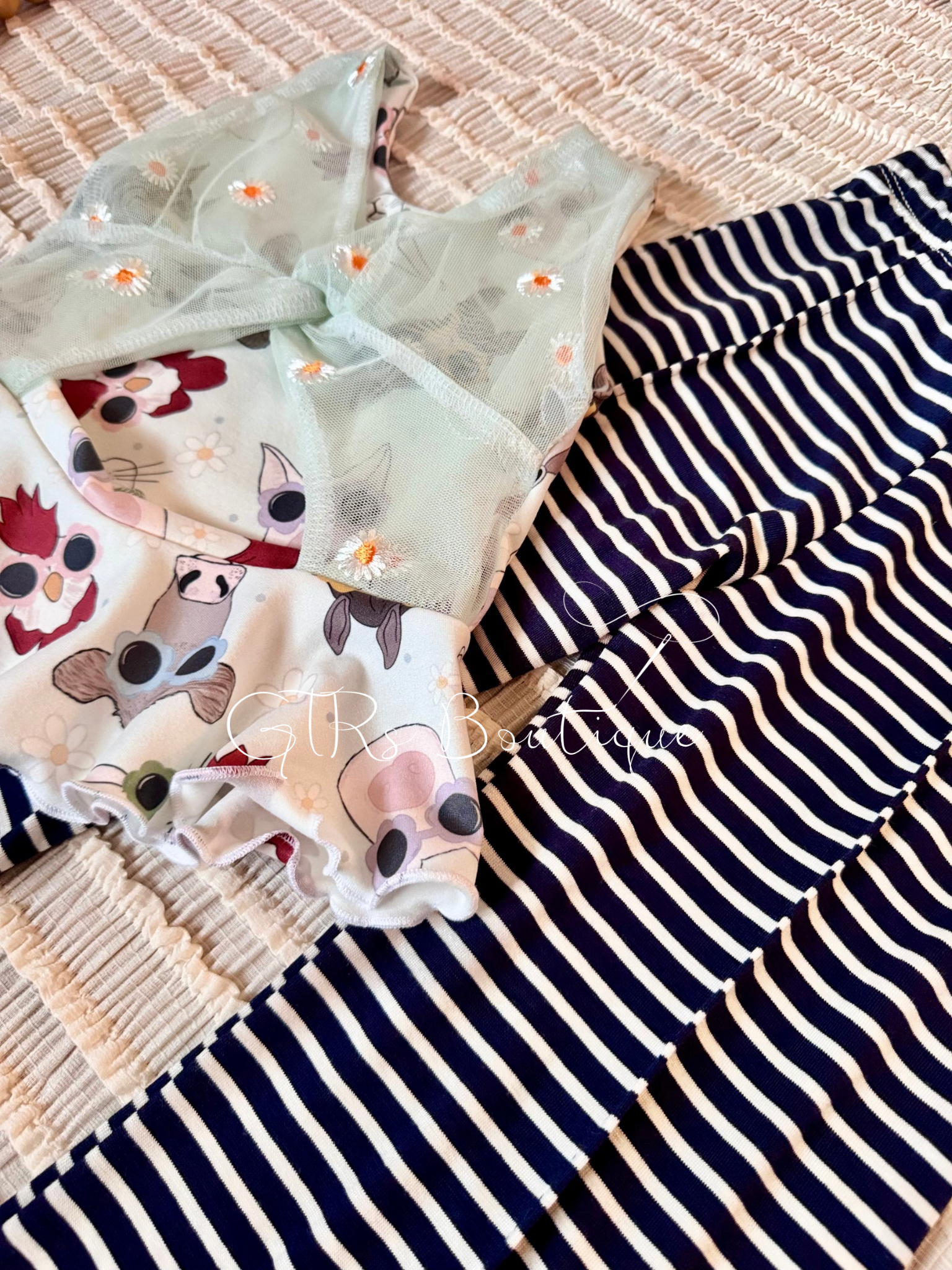 Girls wide leg pants and wren top 3T