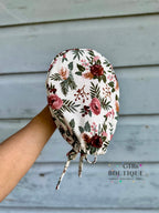 Pink Muave Flowers Scrub Cap