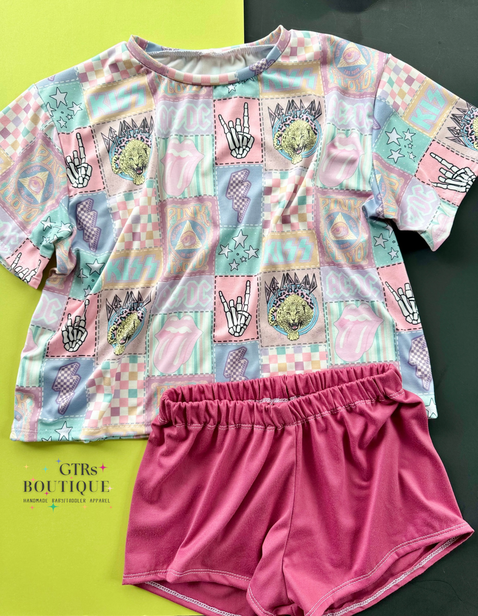 Girls lounge set oversized tee and breezy shorts