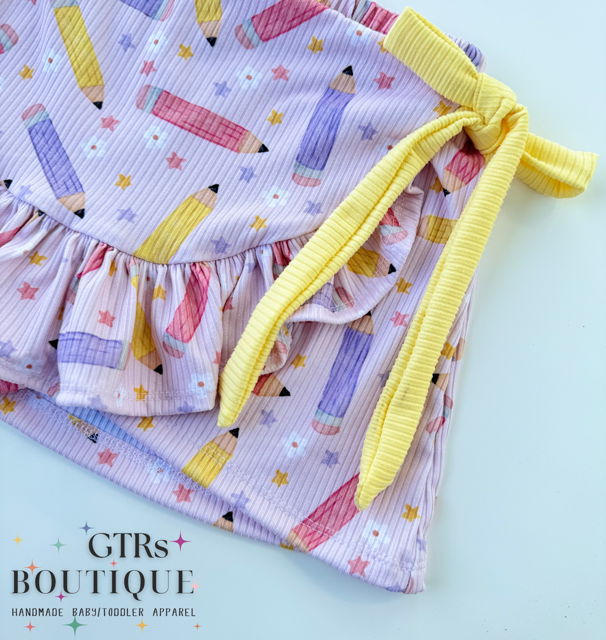 Kids skort back to school pencils