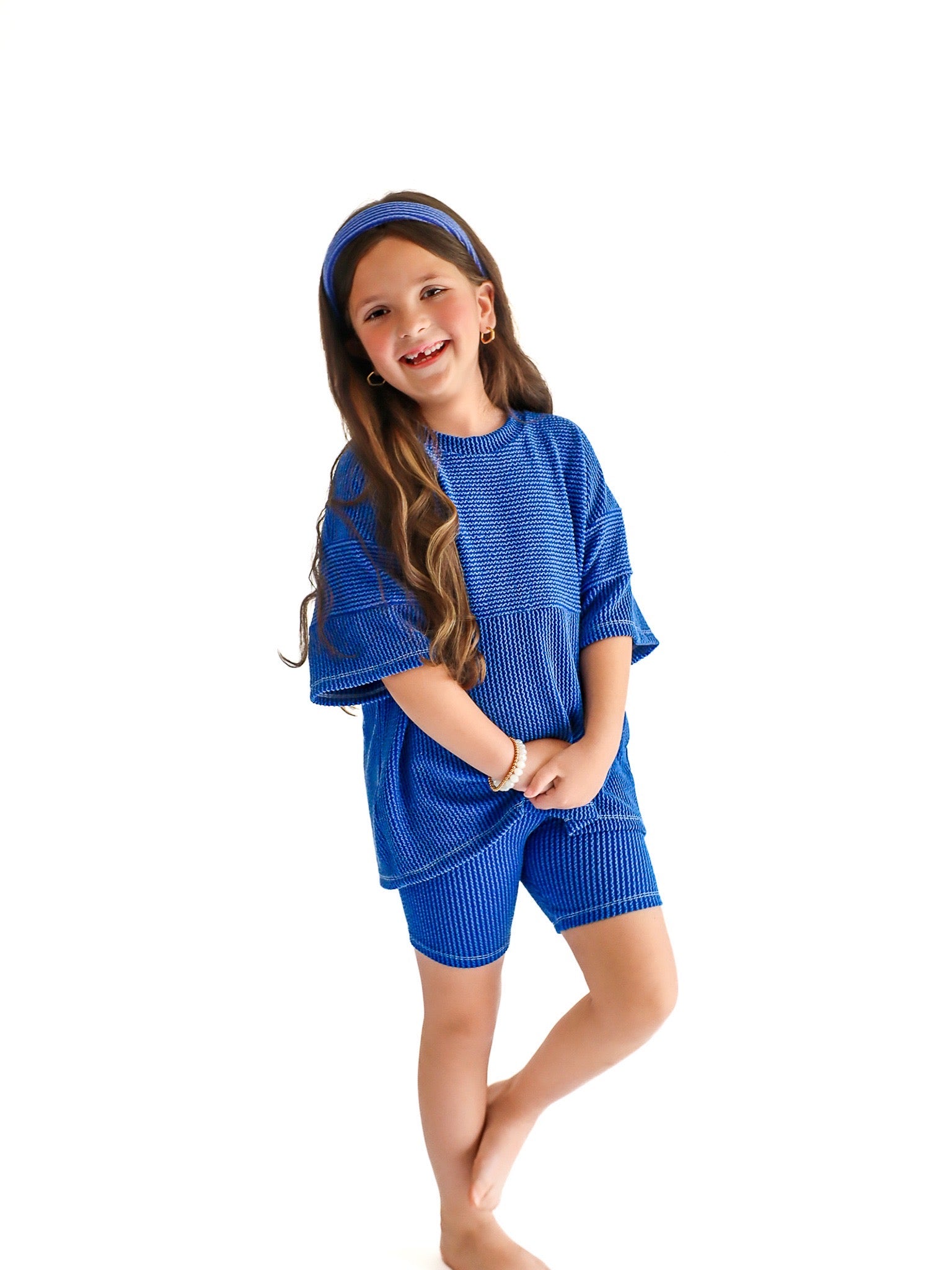 Kids Royal Blue Oversized Block Tee