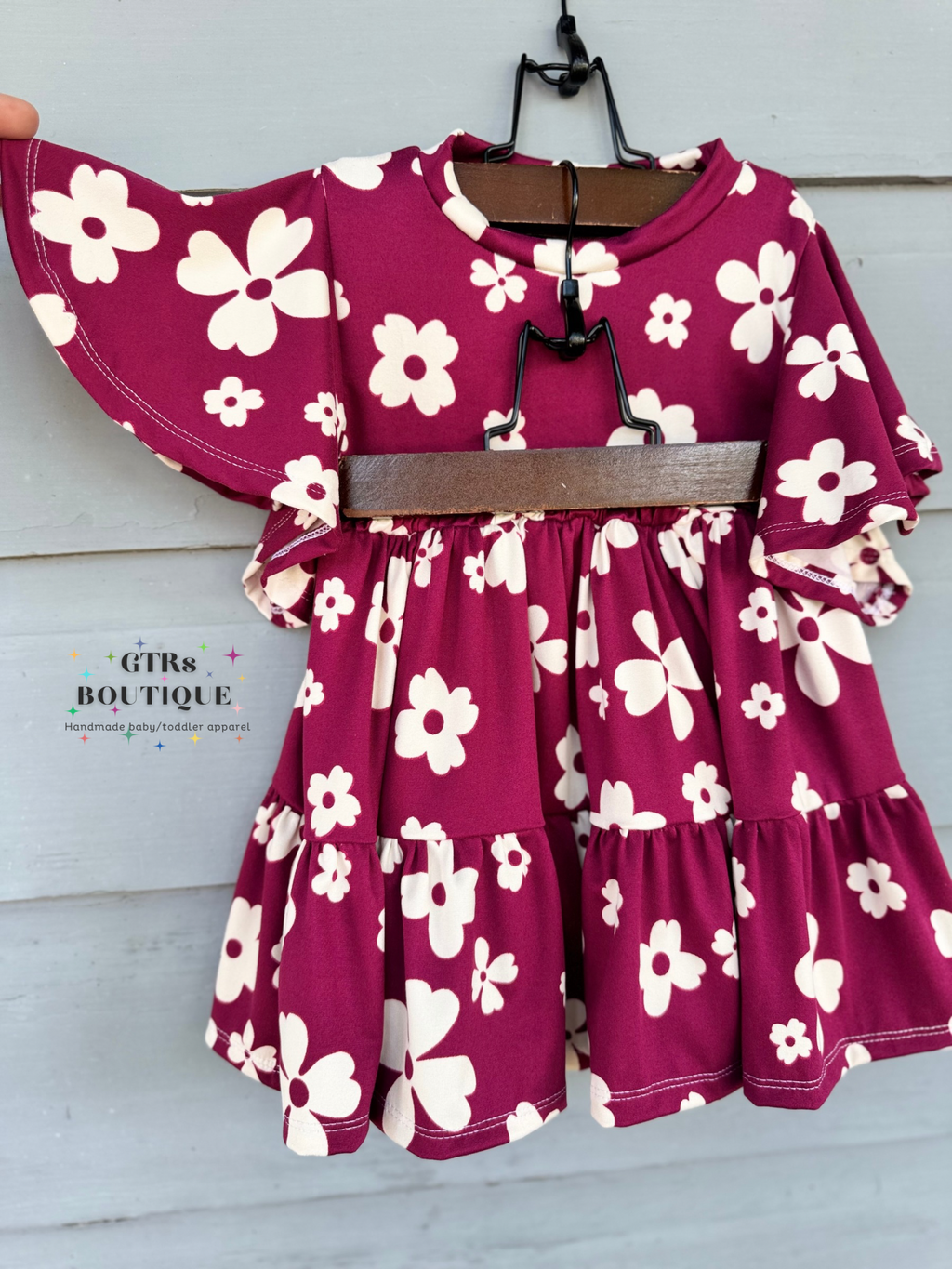 toddler floral skirt and fluttler sleeve top set