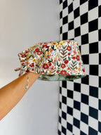 Satin lined floral scrub cap