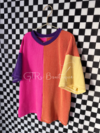 Kids oversized blocked tee set