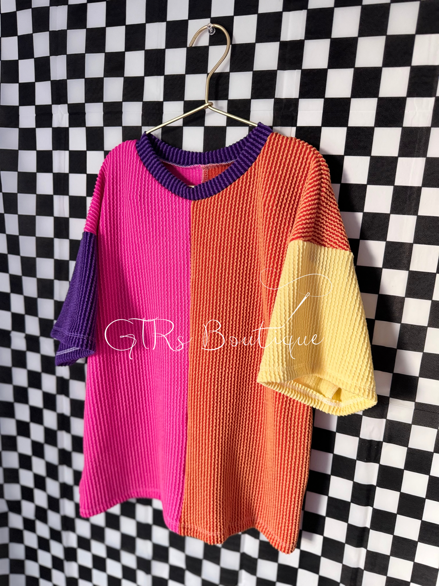 Kids oversized blocked tee set