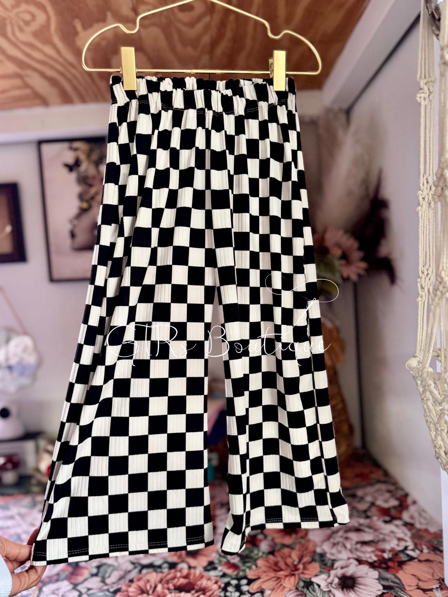 Kids checkered palazzo pants