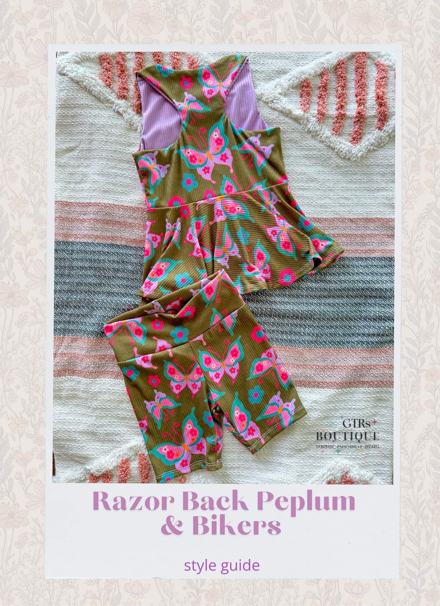 Razor back peplum & biker shorts