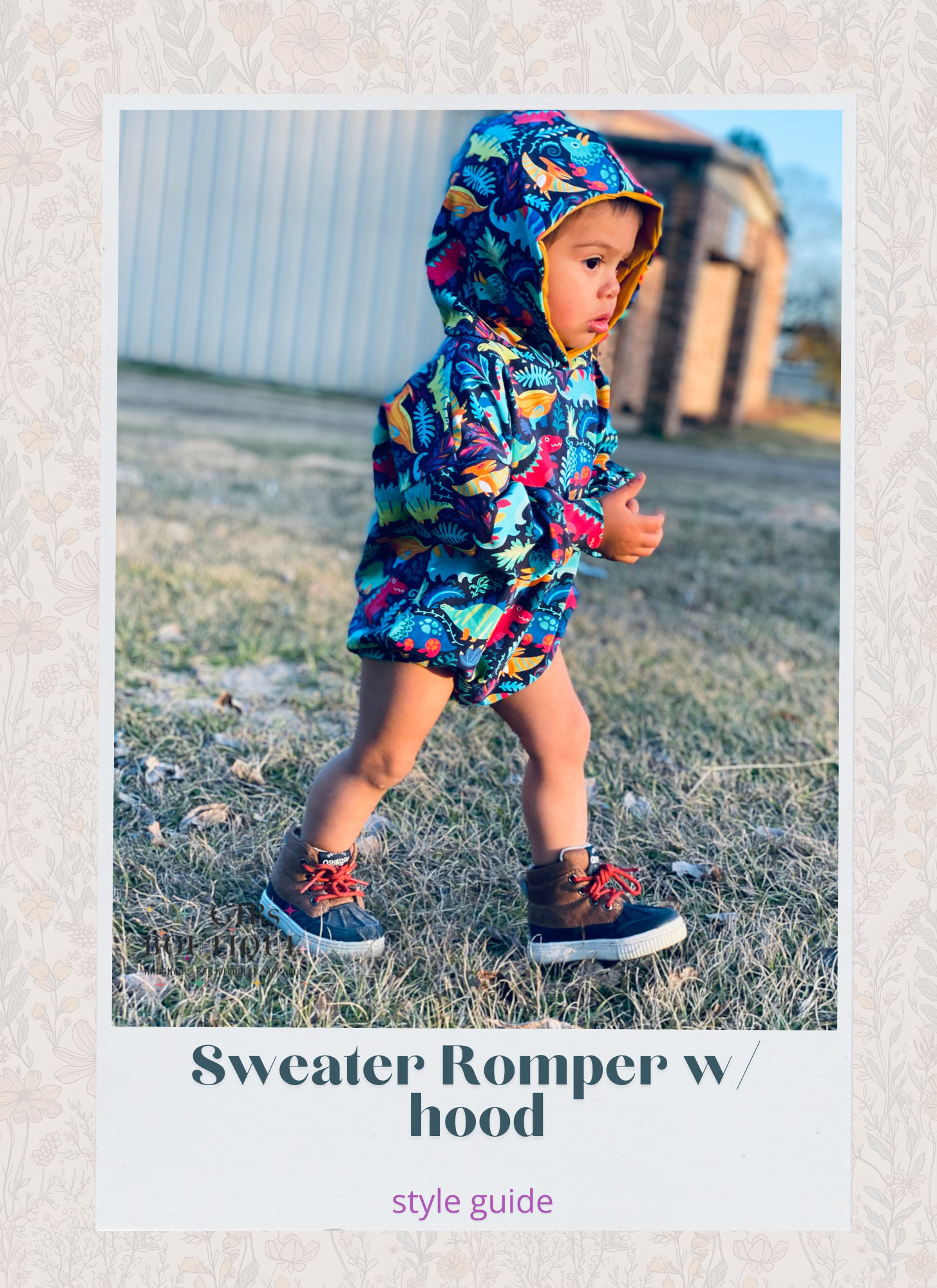 Sweater romper w/ a hood