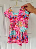 Girls Peplum tank & biker shorts