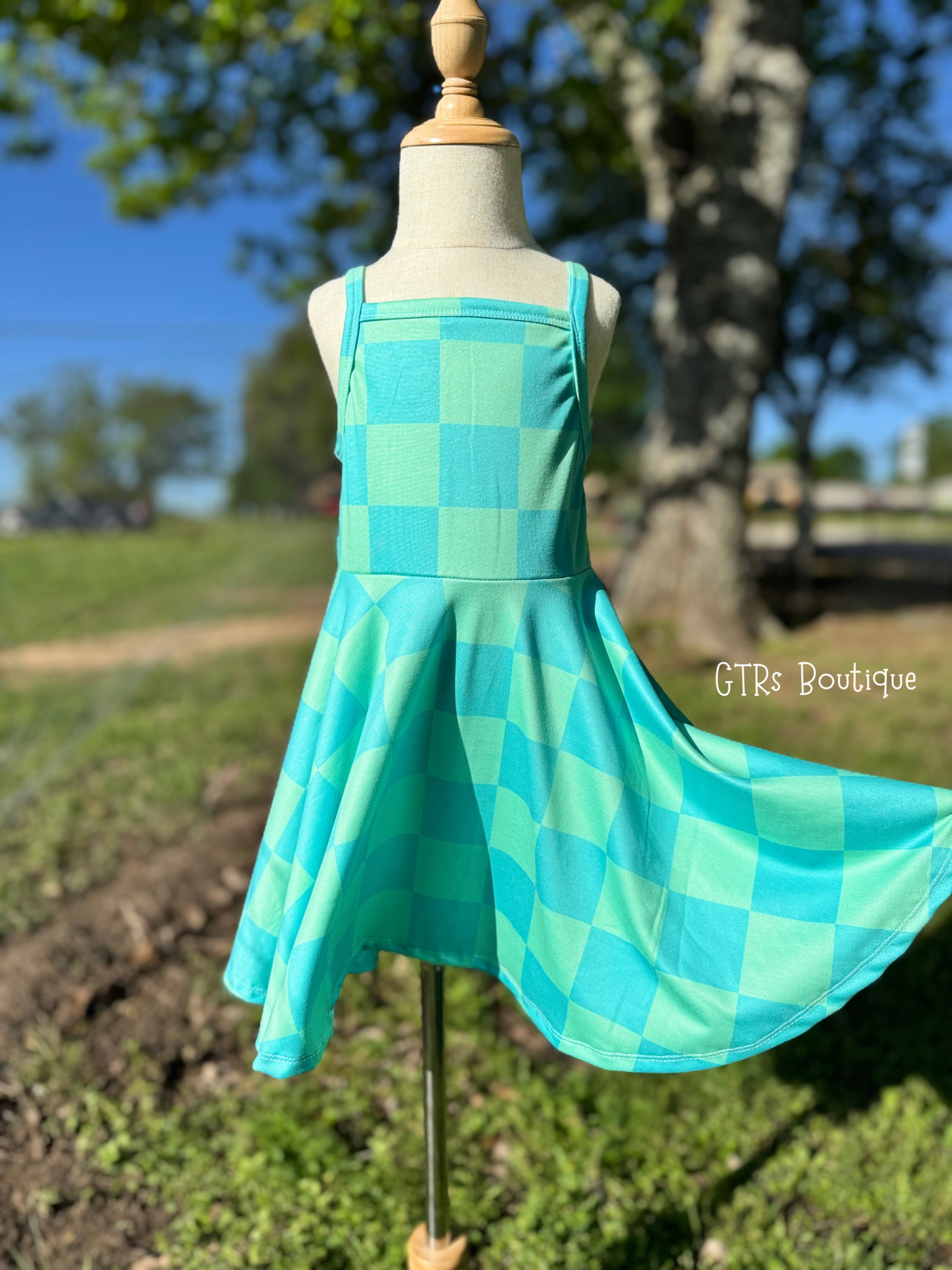 Kids Checkered Twirl Dress Margo dress