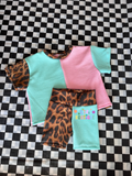 Kids Color Block Oversized Tee set