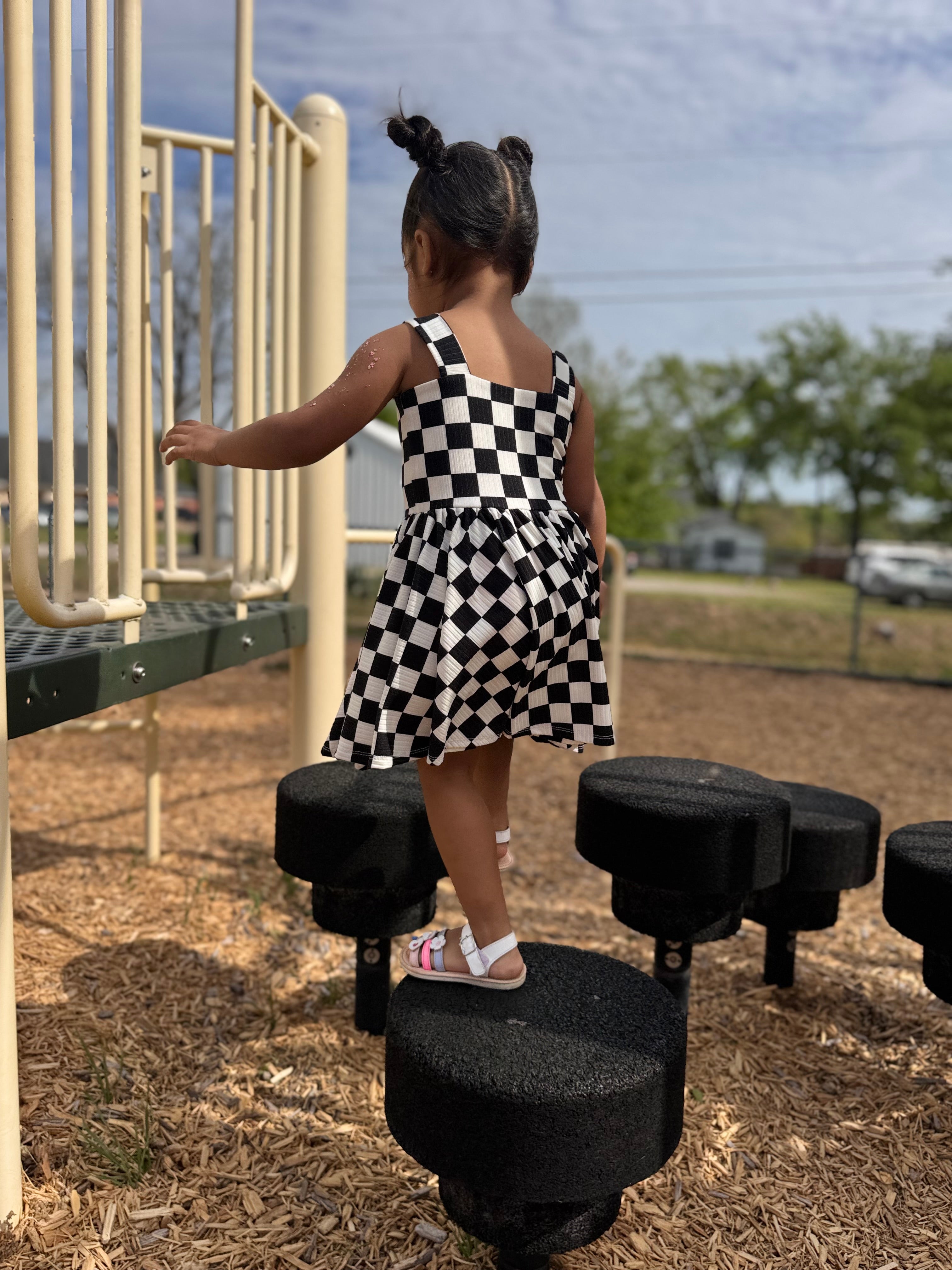 Girls girls checkered dress