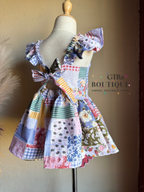  Girls Patchwork Malibu Top - handmade pre printed fabric 