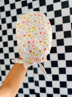 Satin lined floral scrub cap
