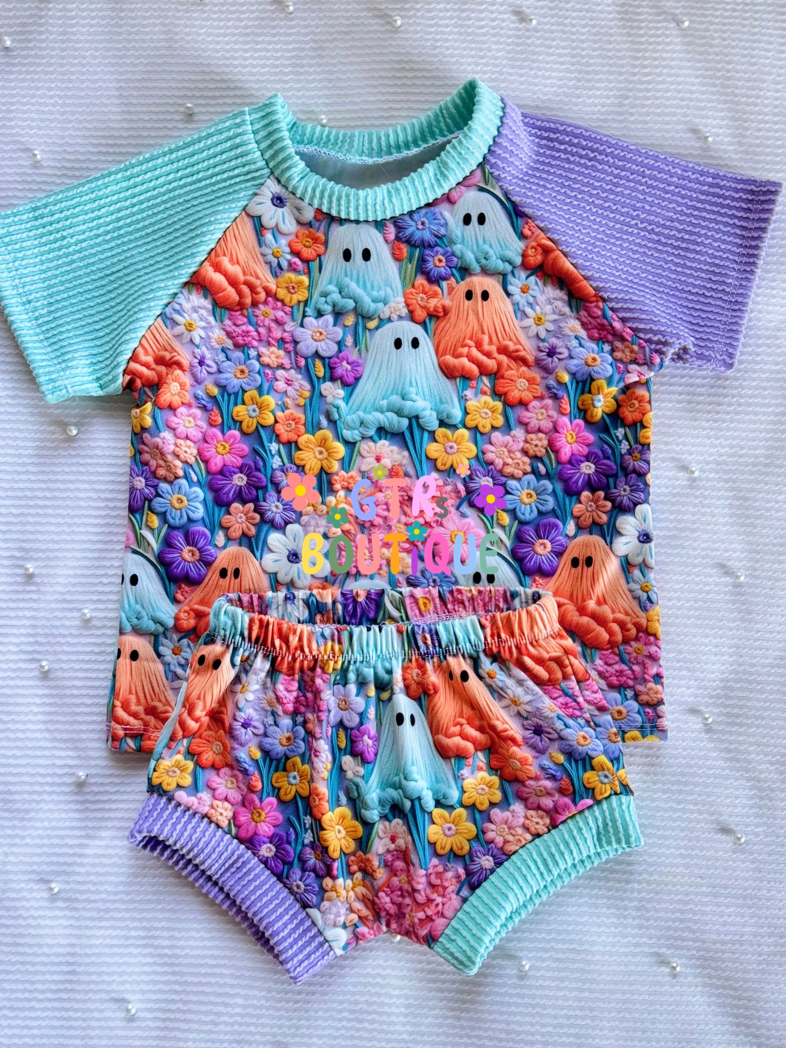 Colorful ghost baby outfit