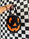 Black Fabric Halloween bucket bag