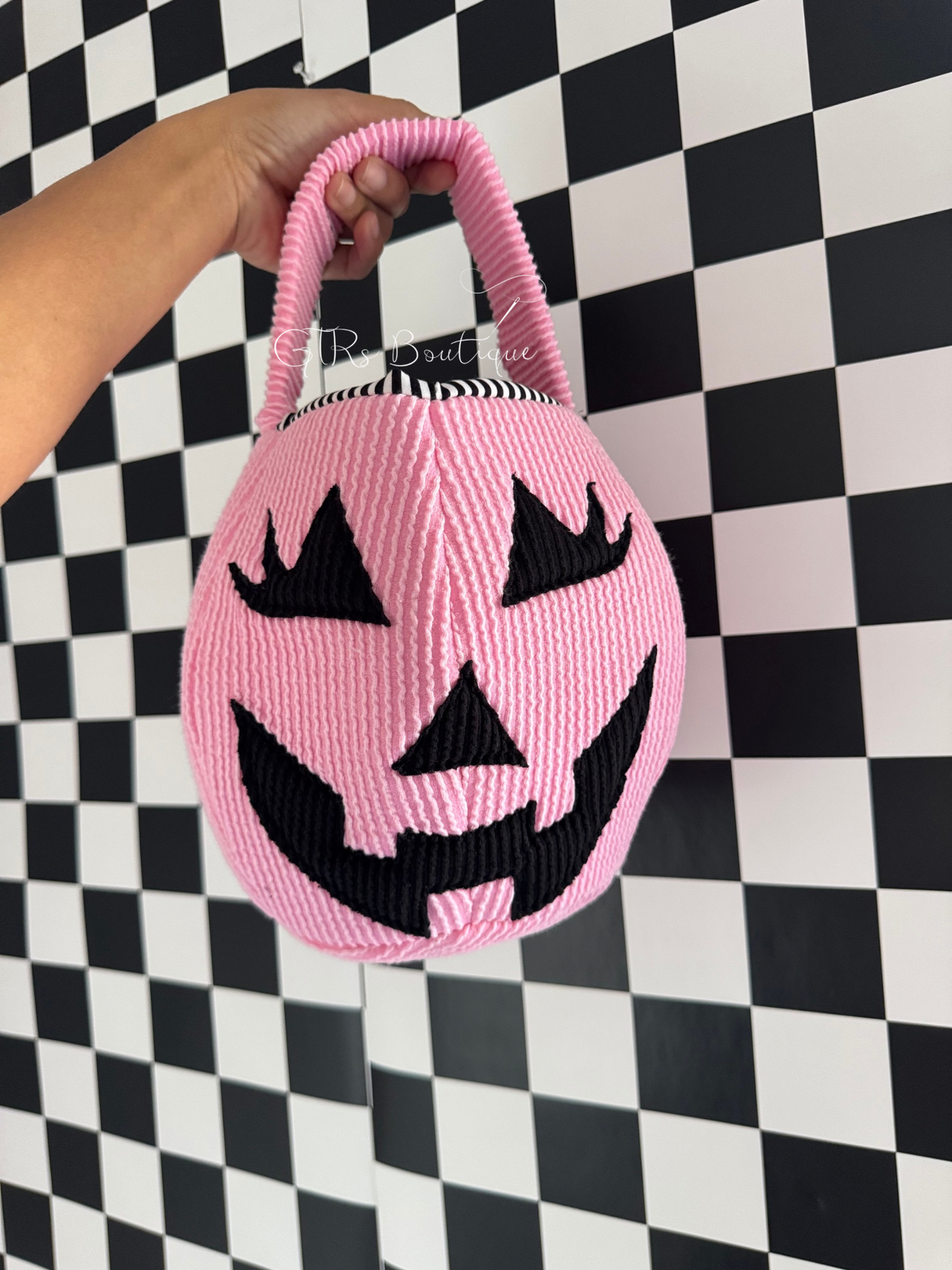 Light pink Fabric Halloween bucket bag