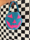 Blue Fabric Halloween bucket bag