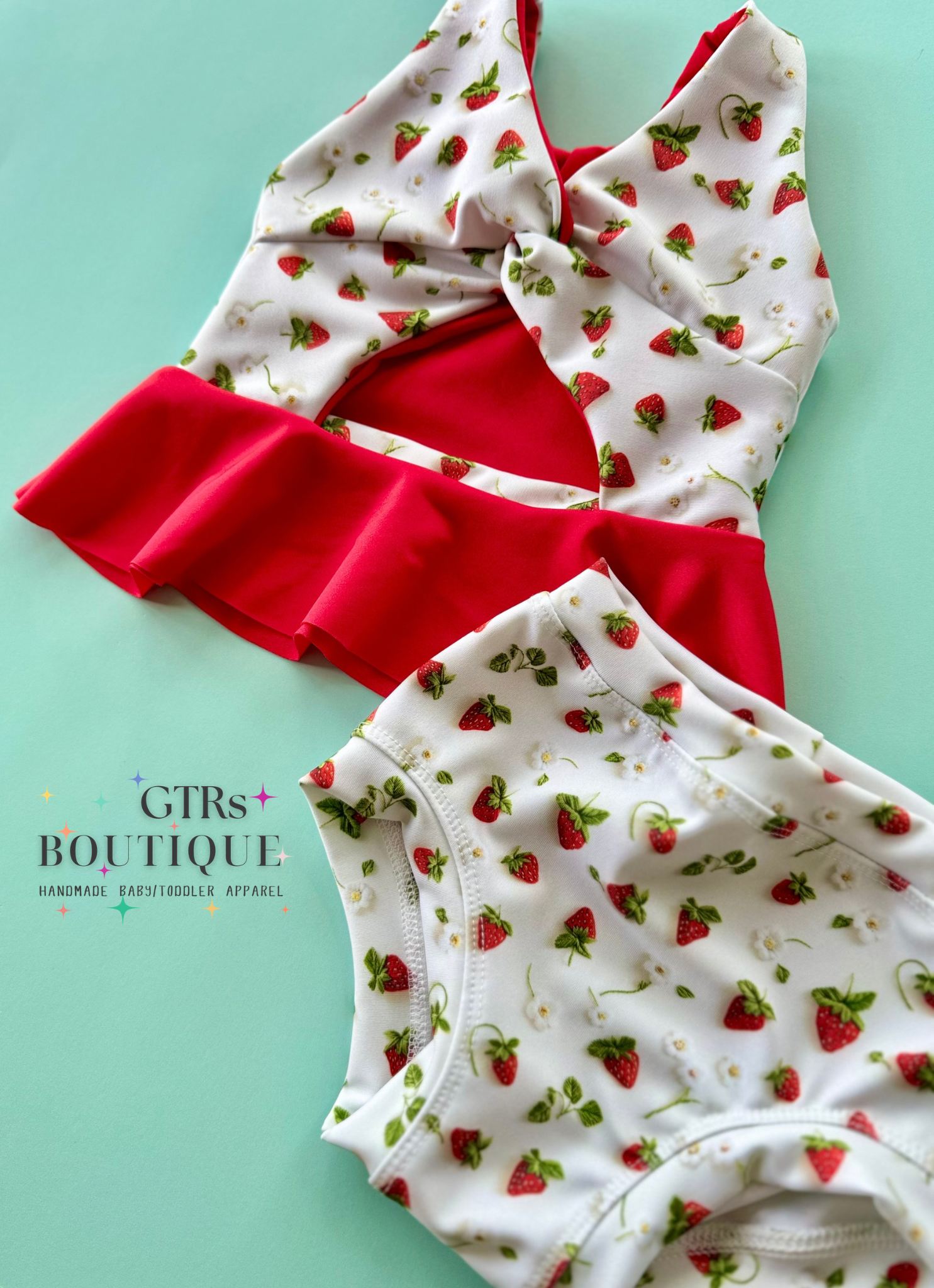 Kids Swim Suit Set Strawberries